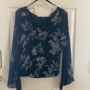 Evening Jeweled blouse Size Medium